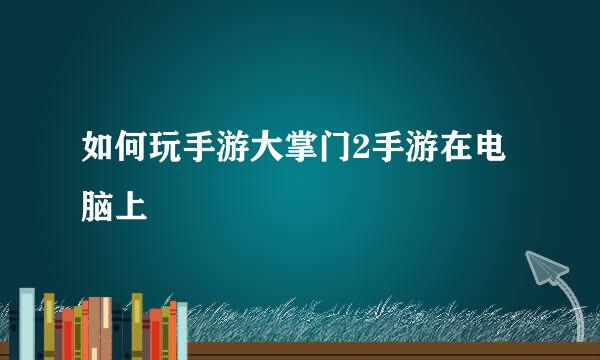 如何玩手游大掌门2手游在电脑上