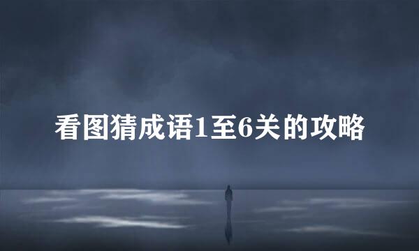 看图猜成语1至6关的攻略