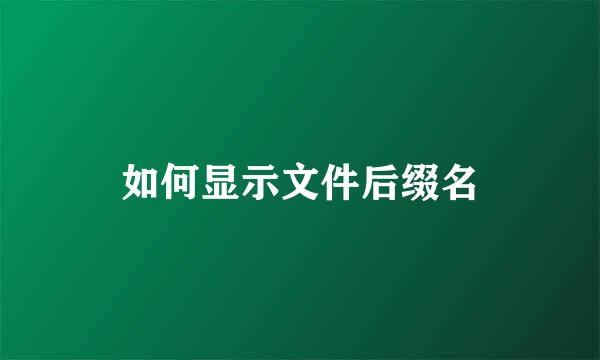 如何显示文件后缀名