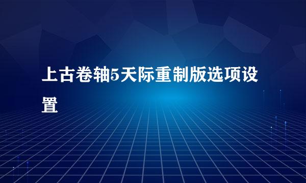 上古卷轴5天际重制版选项设置