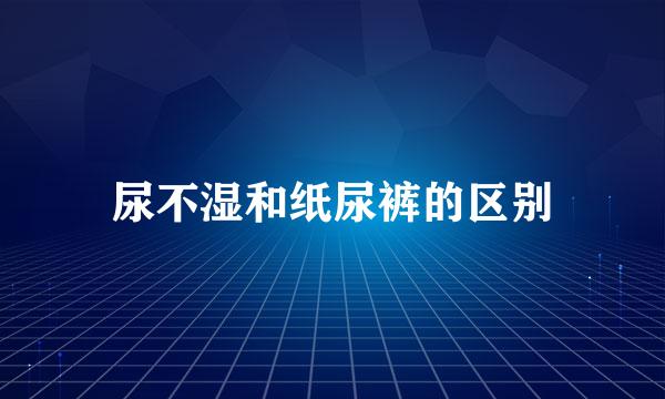 尿不湿和纸尿裤的区别