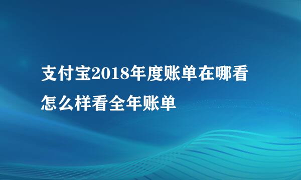 支付宝2018年度账单在哪看 怎么样看全年账单