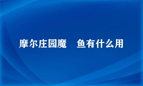 摩尔庄园魔鱂鱼有什么用