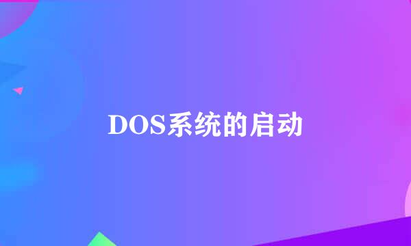 DOS系统的启动