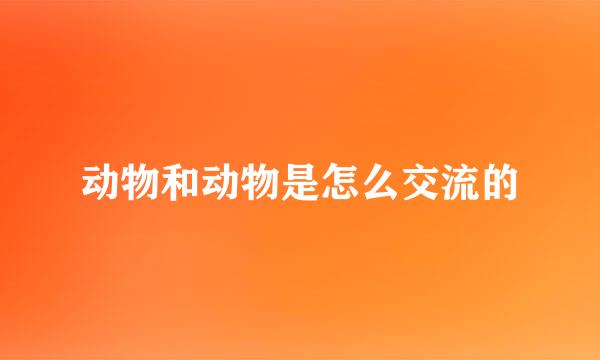 动物和动物是怎么交流的