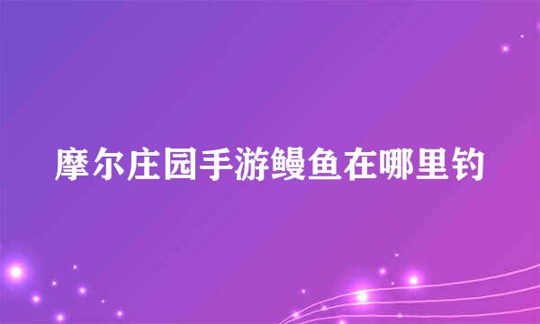 摩尔庄园手游鳗鱼在哪里钓