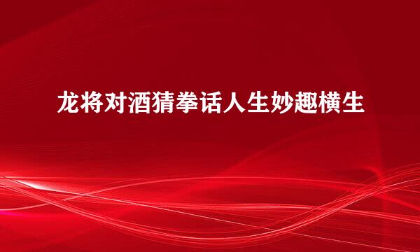 龙将对酒猜拳话人生妙趣横生