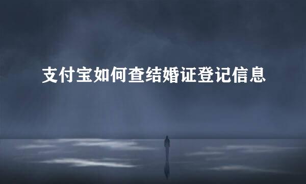 支付宝如何查结婚证登记信息