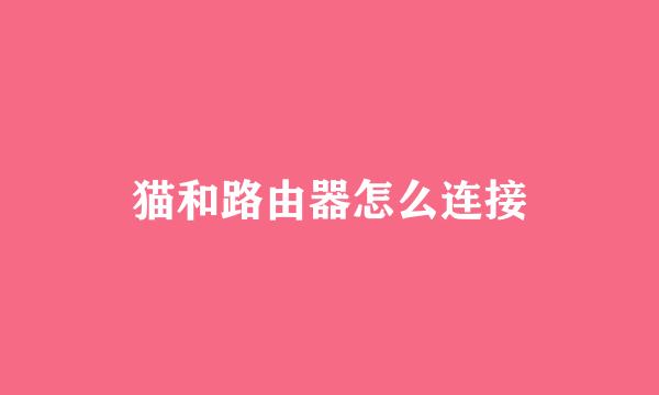 猫和路由器怎么连接