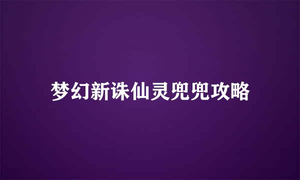 梦幻新诛仙灵兜兜攻略