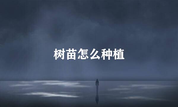 树苗怎么种植