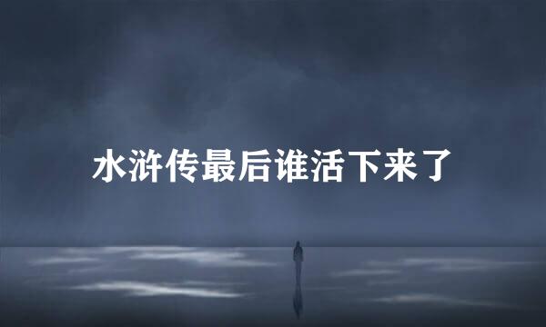 水浒传最后谁活下来了
