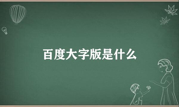 百度大字版是什么