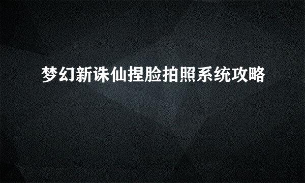 梦幻新诛仙捏脸拍照系统攻略