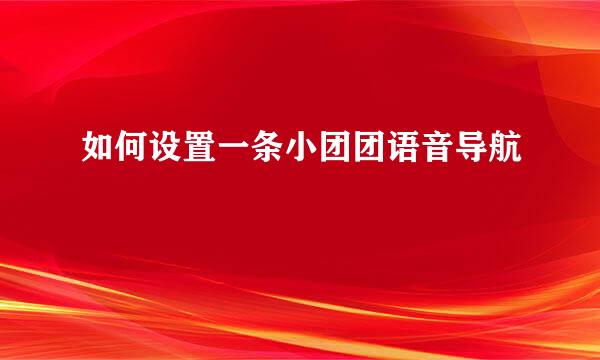 如何设置一条小团团语音导航