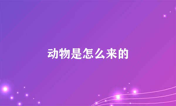 动物是怎么来的
