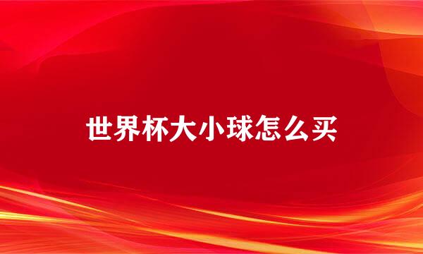 世界杯大小球怎么买