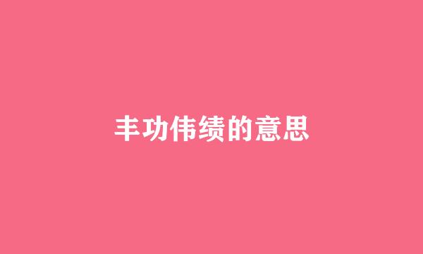 丰功伟绩的意思
