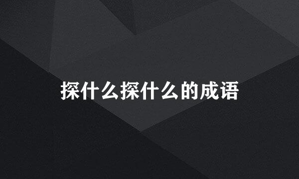 探什么探什么的成语