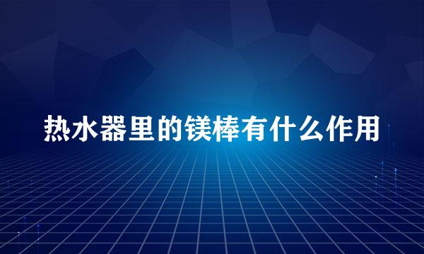 热水器里的镁棒有什么作用
