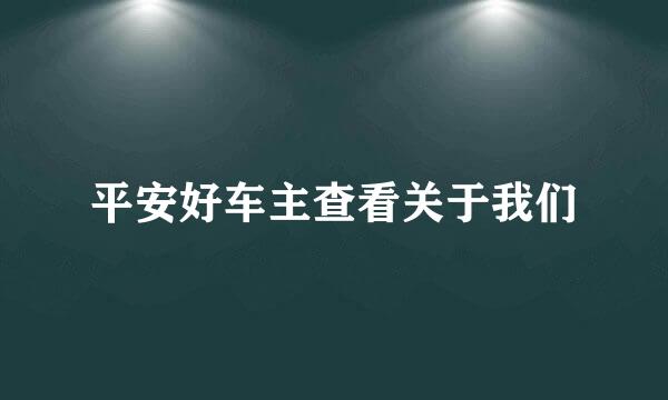 平安好车主查看关于我们