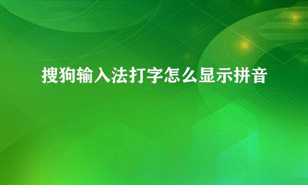 搜狗输入法打字怎么显示拼音