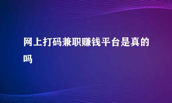 网上打码兼职赚钱平台是真的吗