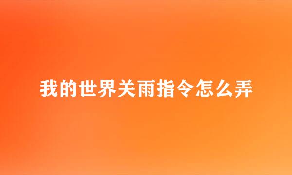 我的世界关雨指令怎么弄