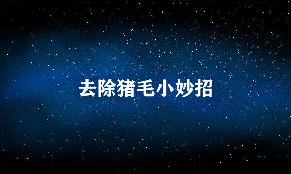 去除猪毛小妙招