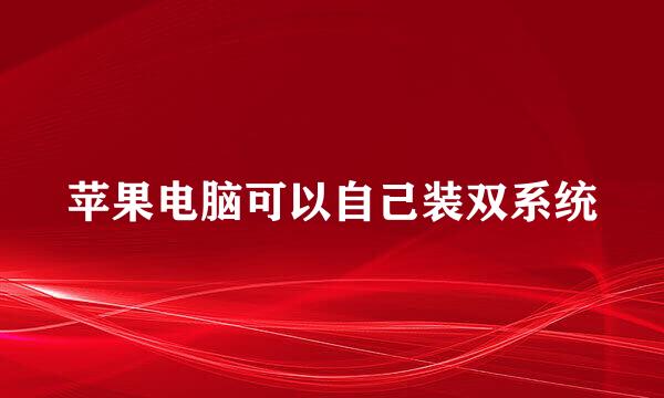 苹果电脑可以自己装双系统