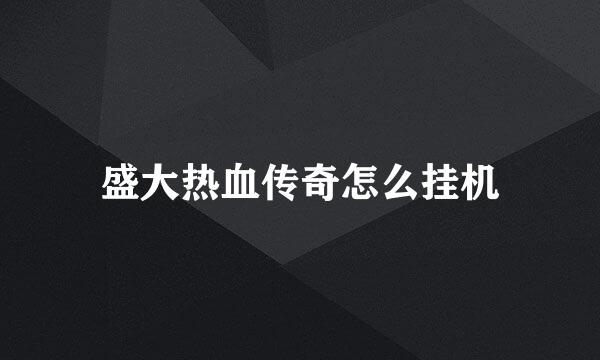 盛大热血传奇怎么挂机