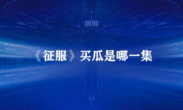 《征服》买瓜是哪一集
