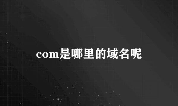 com是哪里的域名呢