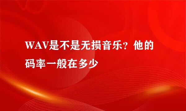 WAV是不是无损音乐？他的码率一般在多少