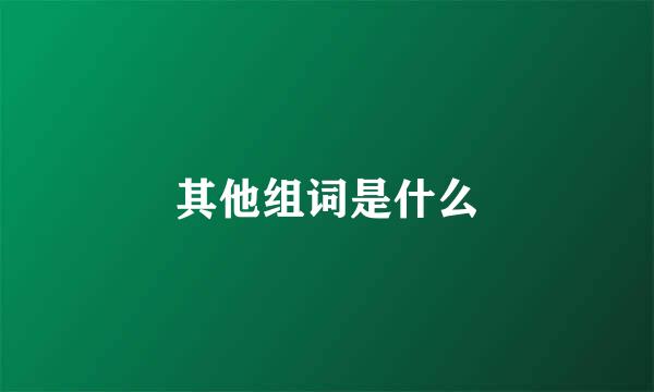 其他组词是什么