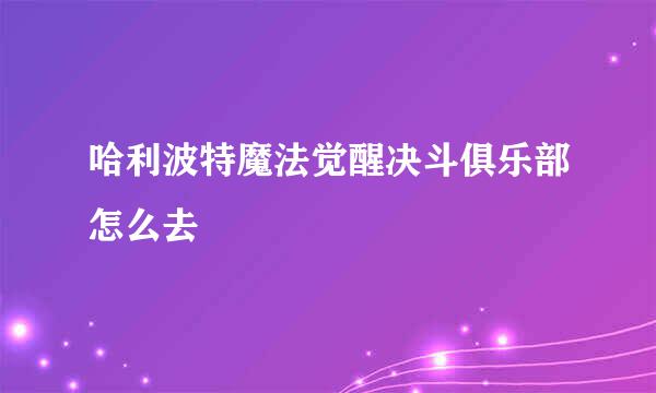 哈利波特魔法觉醒决斗俱乐部怎么去