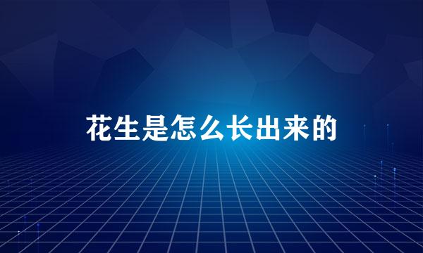 花生是怎么长出来的