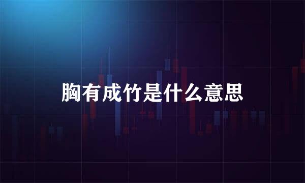 胸有成竹是什么意思