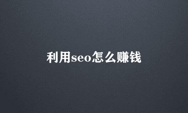 利用seo怎么赚钱
