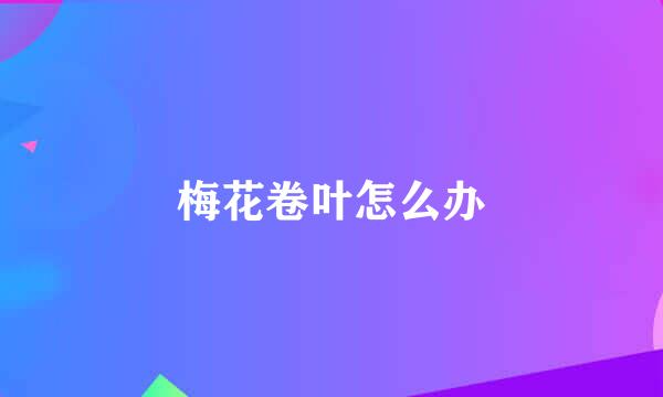 梅花卷叶怎么办