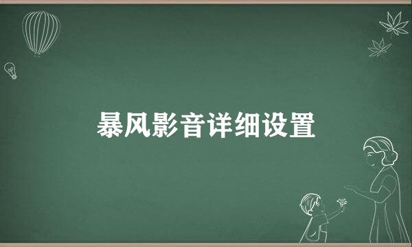 暴风影音详细设置