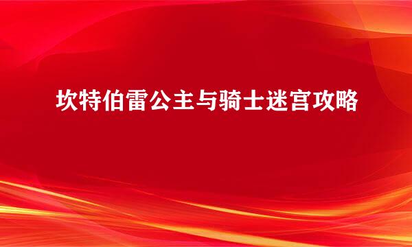 坎特伯雷公主与骑士迷宫攻略
