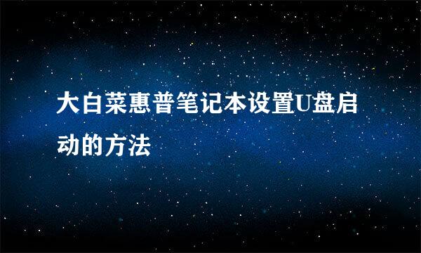 大白菜惠普笔记本设置U盘启动的方法