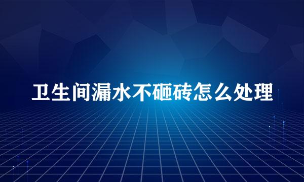 卫生间漏水不砸砖怎么处理