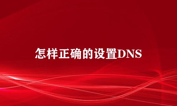 怎样正确的设置DNS