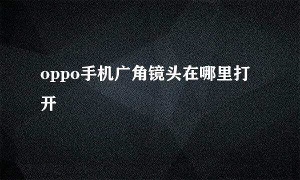 oppo手机广角镜头在哪里打开