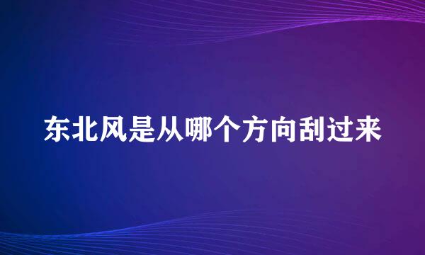 东北风是从哪个方向刮过来