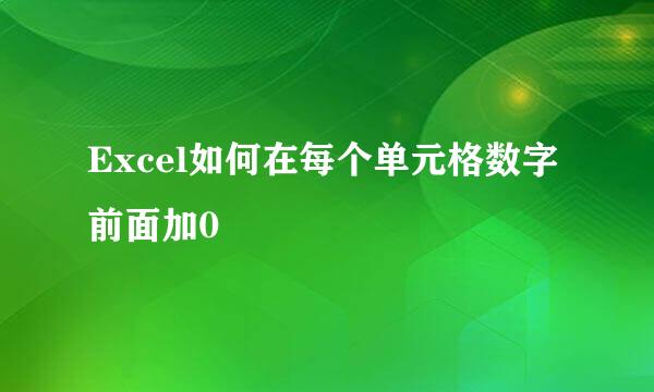 Excel如何在每个单元格数字前面加0