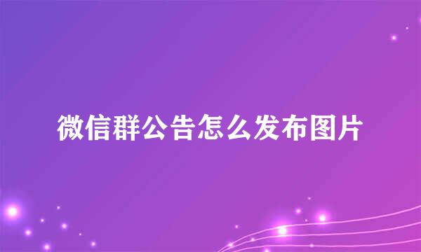 微信群公告怎么发布图片