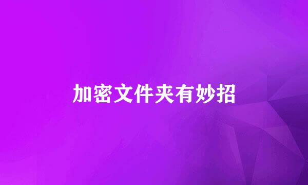 加密文件夹有妙招